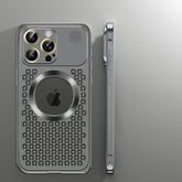 Aromatherapy Spring Loaded Metal Magsafe Aluminum Alloy  Case for iPhone 12 Series--Hollow Design Heat Dissipation